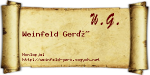 Weinfeld Gerő névjegykártya